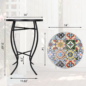 VCUTEKA round end table at 21 inches, ideal for small spaces.