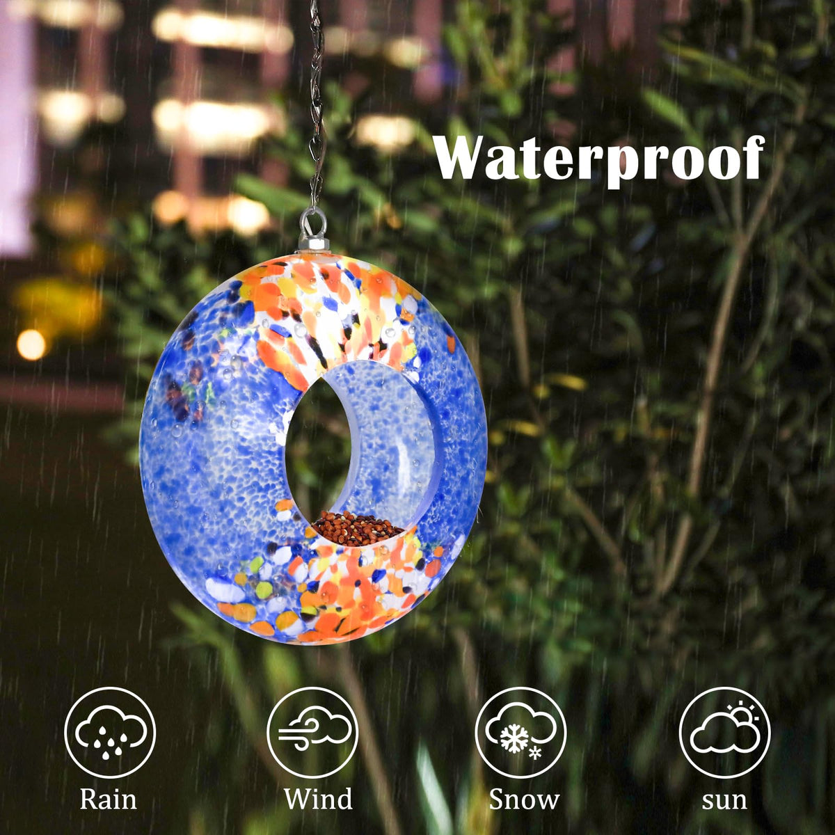 VCUTEKA seed-access rim supports comfortable feeding for birds
