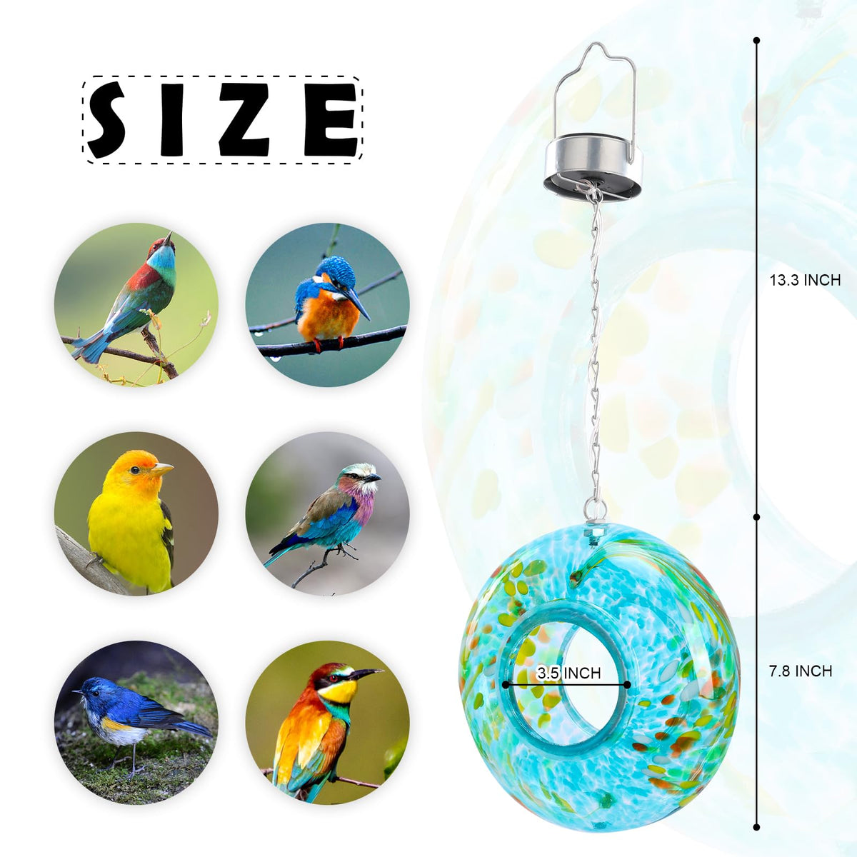 VCUTEKA solar panel on bird feeder powering night illumination