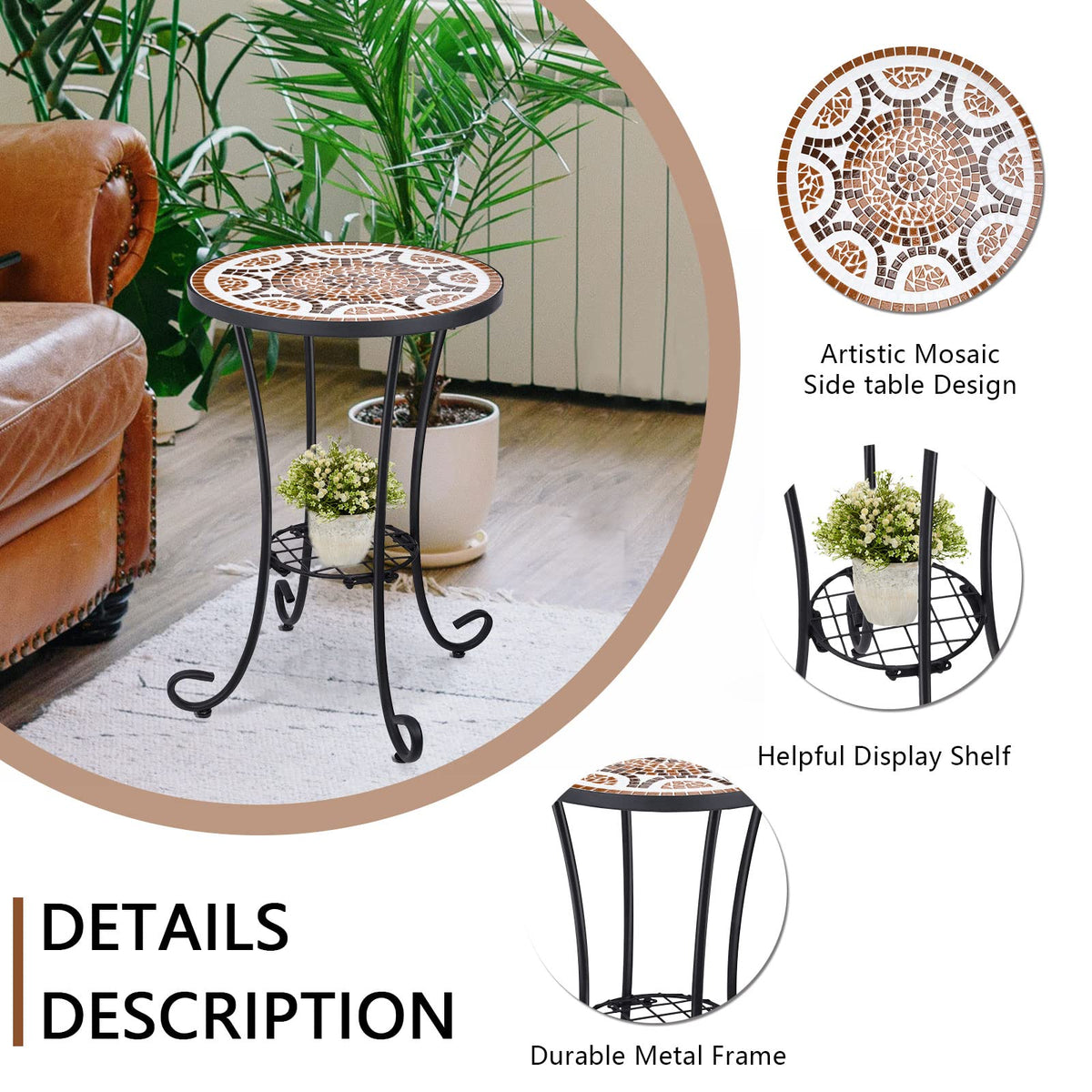 VCUTEKA sturdy cross-support legs provide stable placement on uneven surfaces.