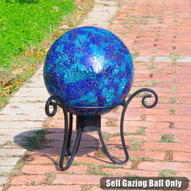 VCUTEKA outdoor glass ball captures sunlight to echo color across lawn and beds.