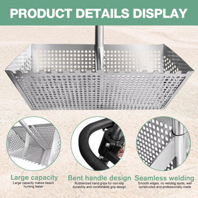 Vdsfand Sand Flea Rake detachable handle enables compact storage.