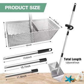 Vdsfand Sand Flea Rake three-section assembly for easy portability.