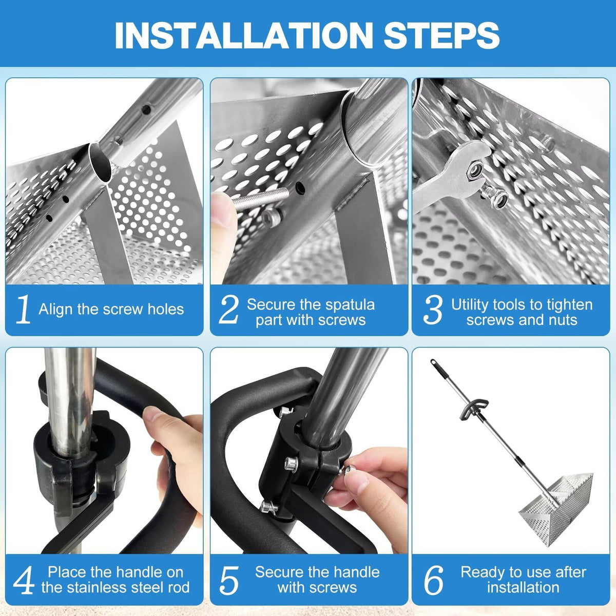 Vdsfand three-section detachable handle for compact storage and portability.