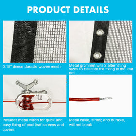 Vecacosic HDPE mesh material shown, UV resistant and durable.