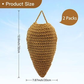 Vecacosic large crochet wasp nest decoy decorative hanging on porch.