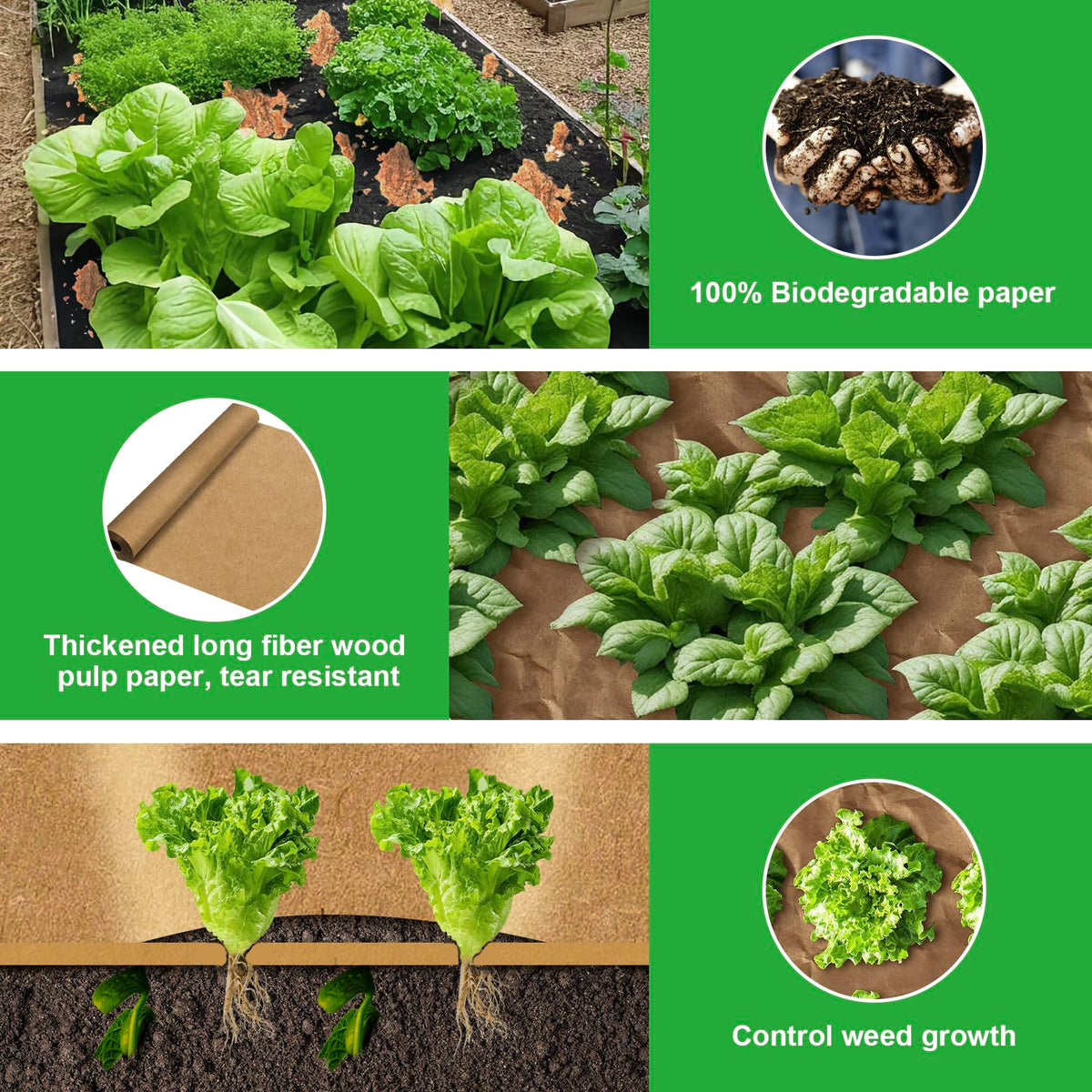 Vecacosic permeable weed barrier allows water and air to reach soil, supporting healthy growth