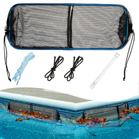 Vecacosic pool skimmer screen guard catching debris to protect the pump and keep water clear