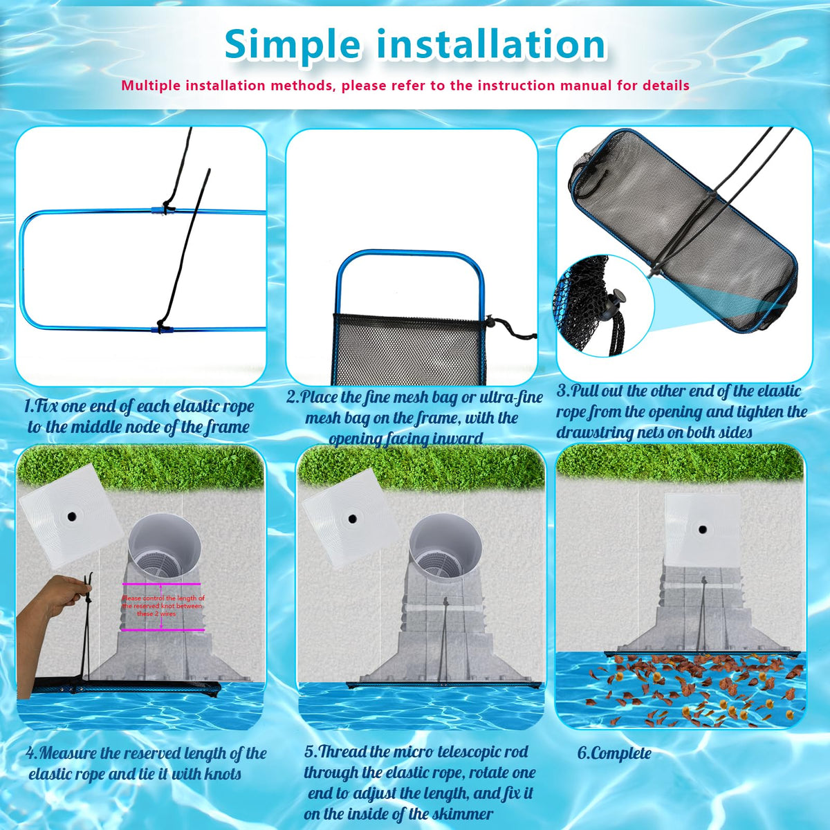 Vecacosic skimmer cover measures 10 by 23 inches for versatile use