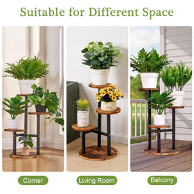 VECELO multi-tier plant stand fits small rooms and elevates plant displays