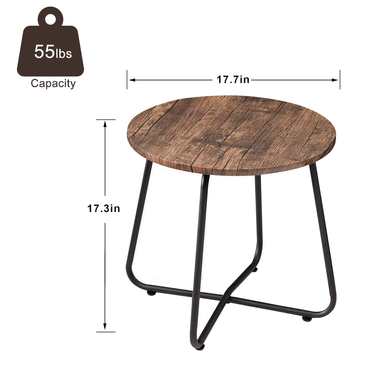 Vecelo antique brown and black finish adds rustic charm