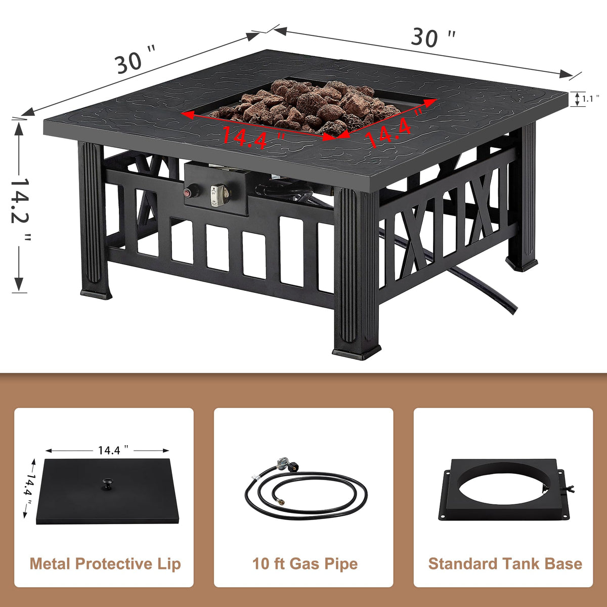 VECELO fire pit lid enables safe, protected storage when not in use