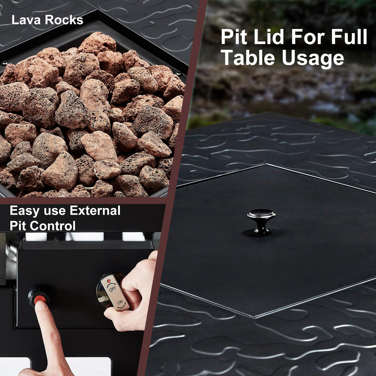 VECELO outdoor fire table ambiance enhances evening conversations and warmth