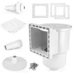 VECKYJL above-ground pool skimmer kit front view showing debris removal capability