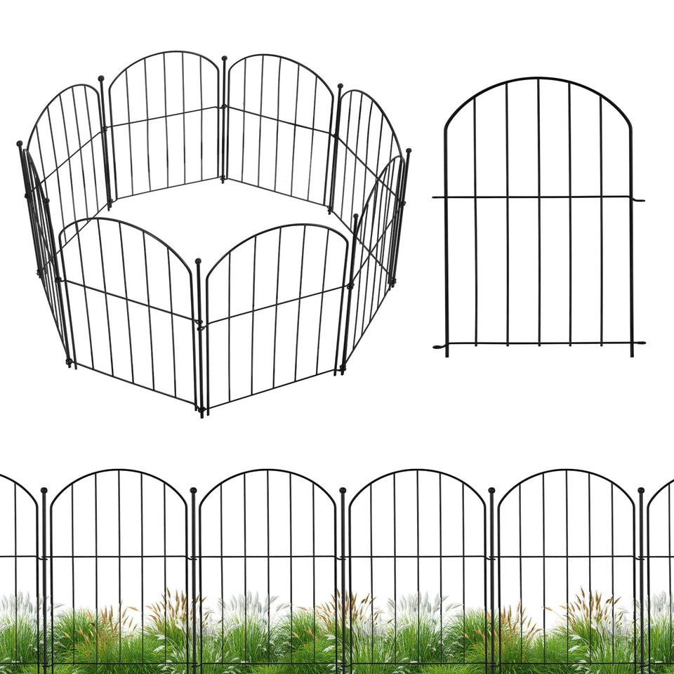 Veclory garden fence arch-10-panels defines borders with an elegant arch look and no-dig setup