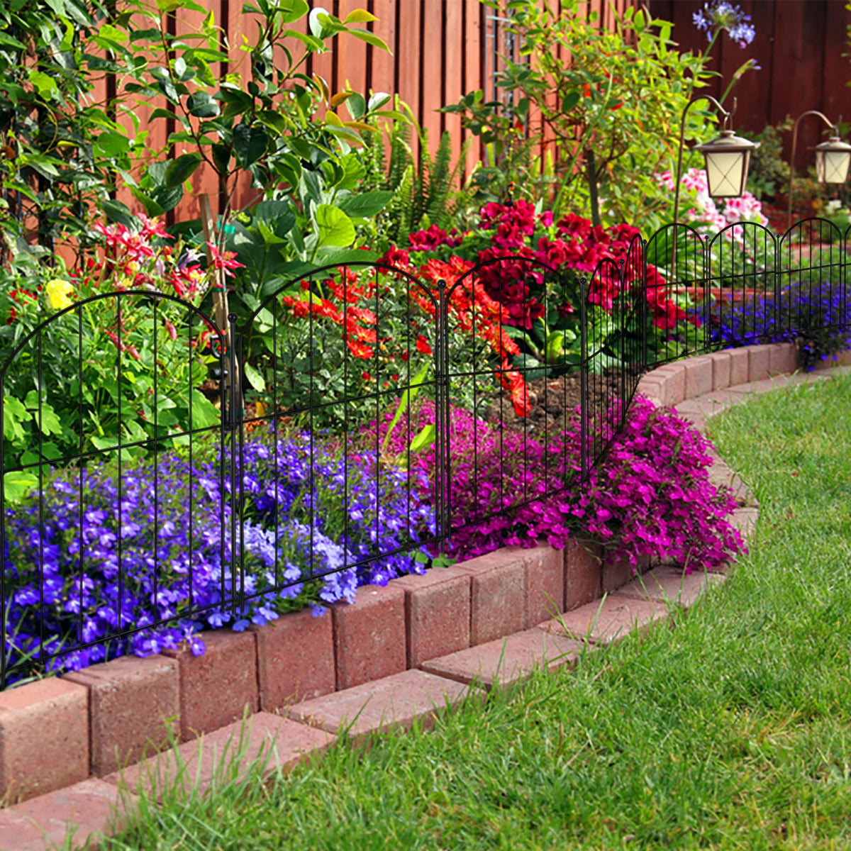 Veclory garden fence easy-assembly reduces digging for quick setup