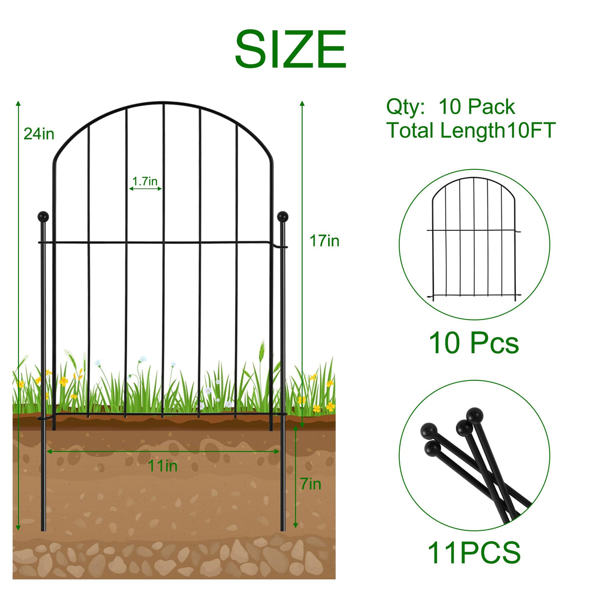 Veclory garden fence no-dig-install demonstrates quick setup with overlapping snap-circle panels