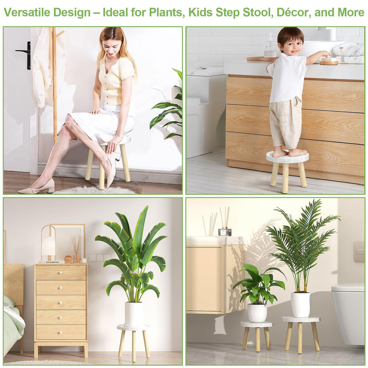 Vecxoty espresso-finish plant stand adds warm tone to interior décor.