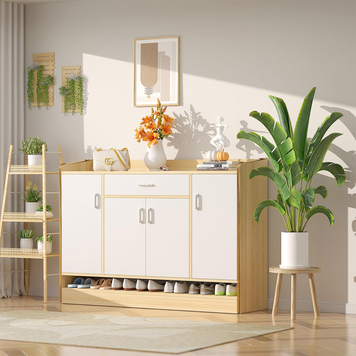 Vecxoty space-saving stands fit corners, balconies, and shelves elegantly.