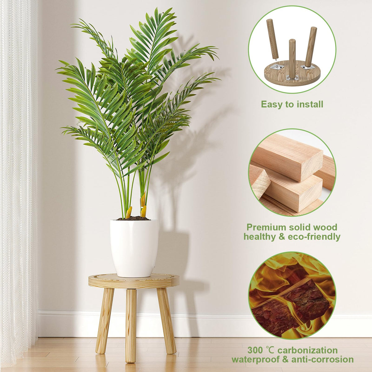 Vecxoty tall plant stand supports large plants like fiddle leaf figs securely.