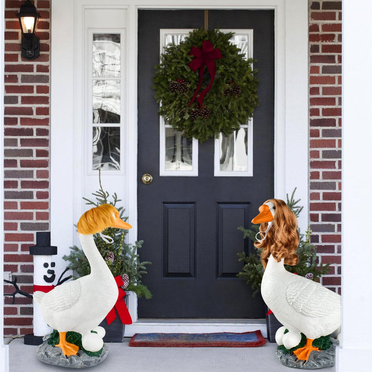 VEEVIIY porch goose wig braid style 5 offers quick refresh for statues.