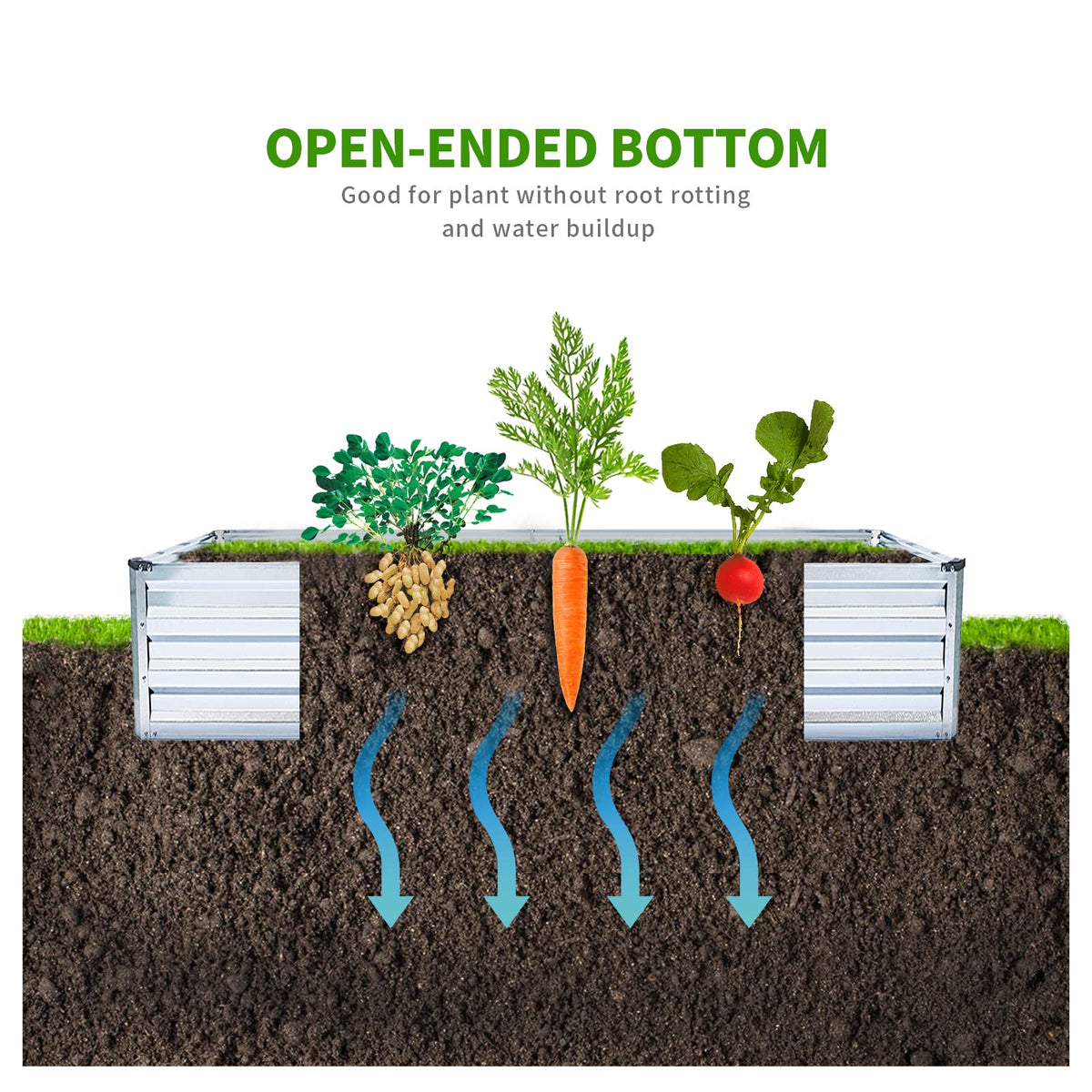 Veezyo four-support-bars provide sturdy stability for larger plantings.