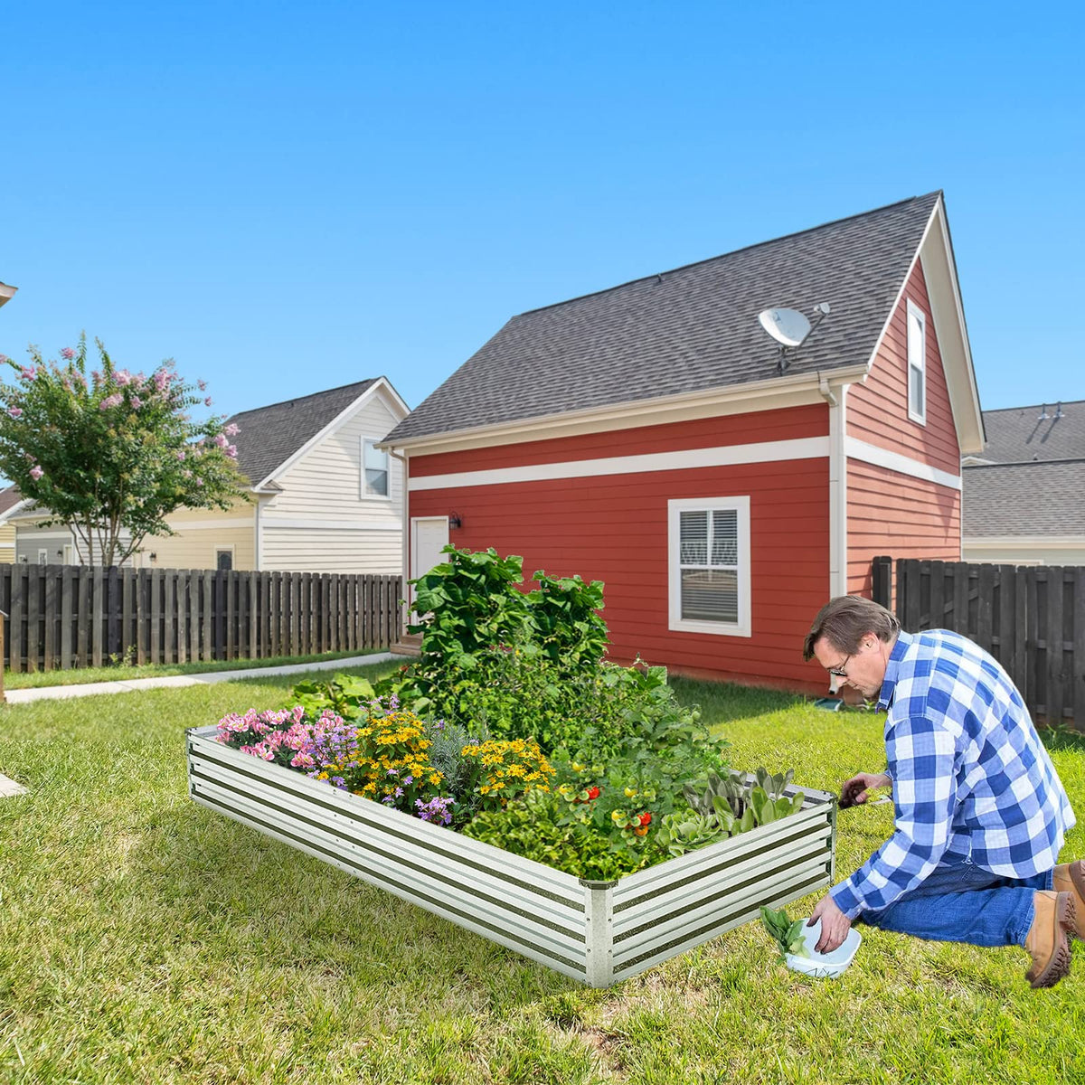 Veezyo rust-resistant galvanized steel ensures long-lasting outdoor use.