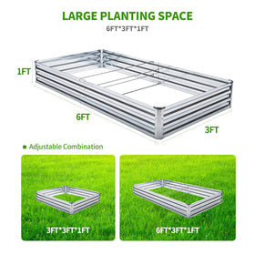 Veezyo two-pack 6x3x1 raised bed captures spacious planting options.