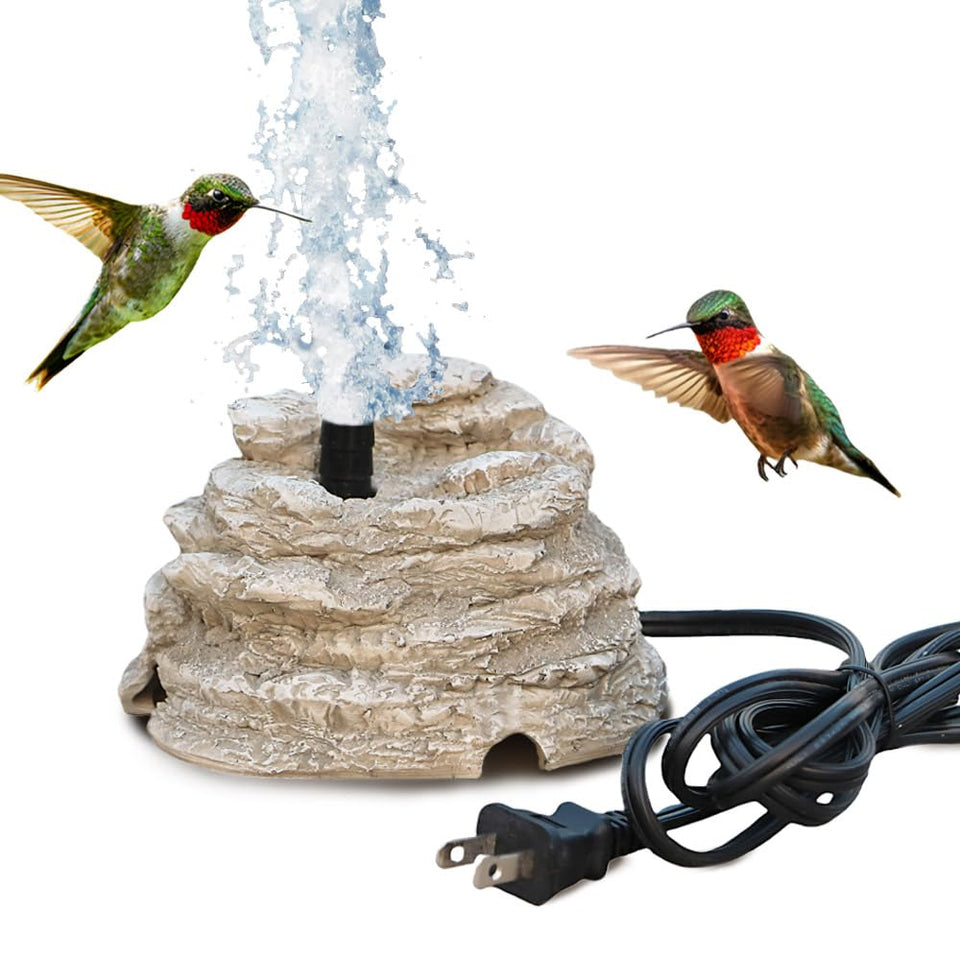 Veflauresi bird bath fountain with rock texture adds natural movement to your garden.