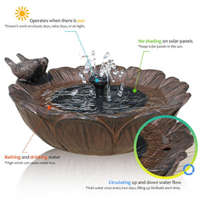 Veflauresi resting-bird sculpture on fountain creates a charming garden focal point and wildlife draw.