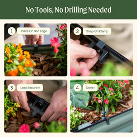 Vego clamp set installs drill-free on bed edges for quick setup