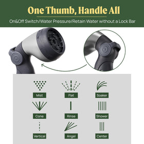 Vego garden hose nozzle with aluminum construction for durable outdoor use.
