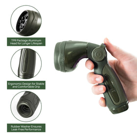 Vego anti-slip handle provides secure grip during extended watering sessions