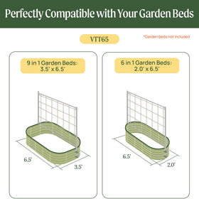 Vego Garden trellis mounted over raised bed for clean installation.