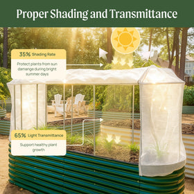 Vego Garden 35 percent shading rate moderates heat around the plants