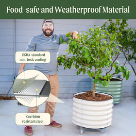 Vego Garden stainless hardware resists corrosion for outdoor longevity.