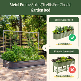 Vego Garden sturdy frame with 4mm twine close-up.
