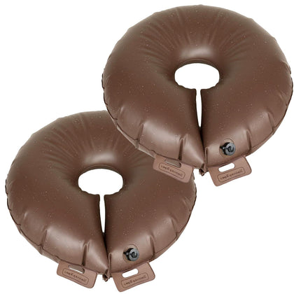 Vego Garden tree watering ring showing 16-gallon capacity for deep root hydration.