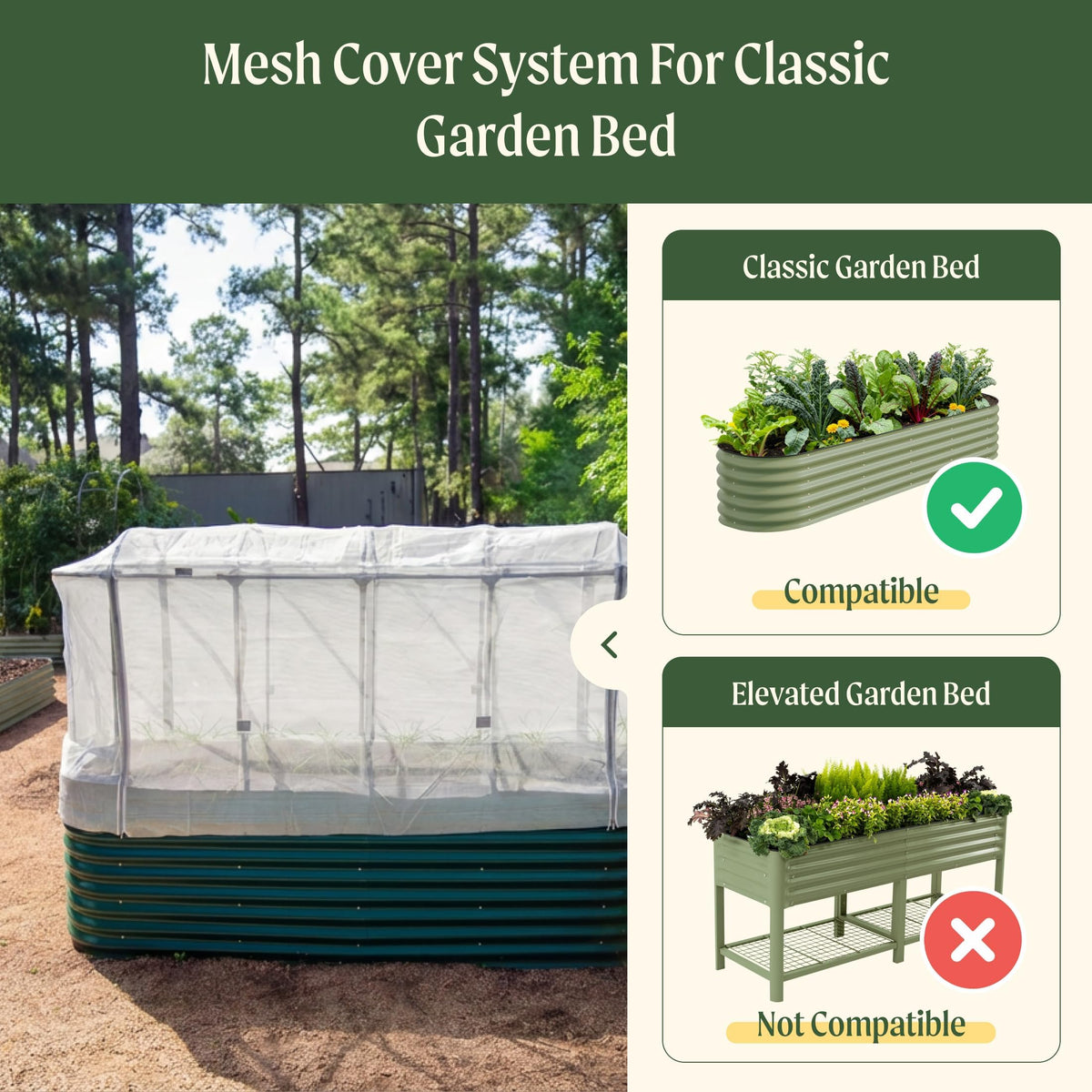 Vego garden cover system 2.0 mesh keeps airflow while guarding crops.