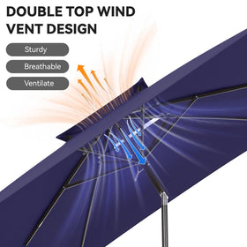VEGOND navy rectangle umbrella durable fabric with UV and water resistance