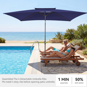 VEGOND navy rectangle umbrella top vent for improved airflow