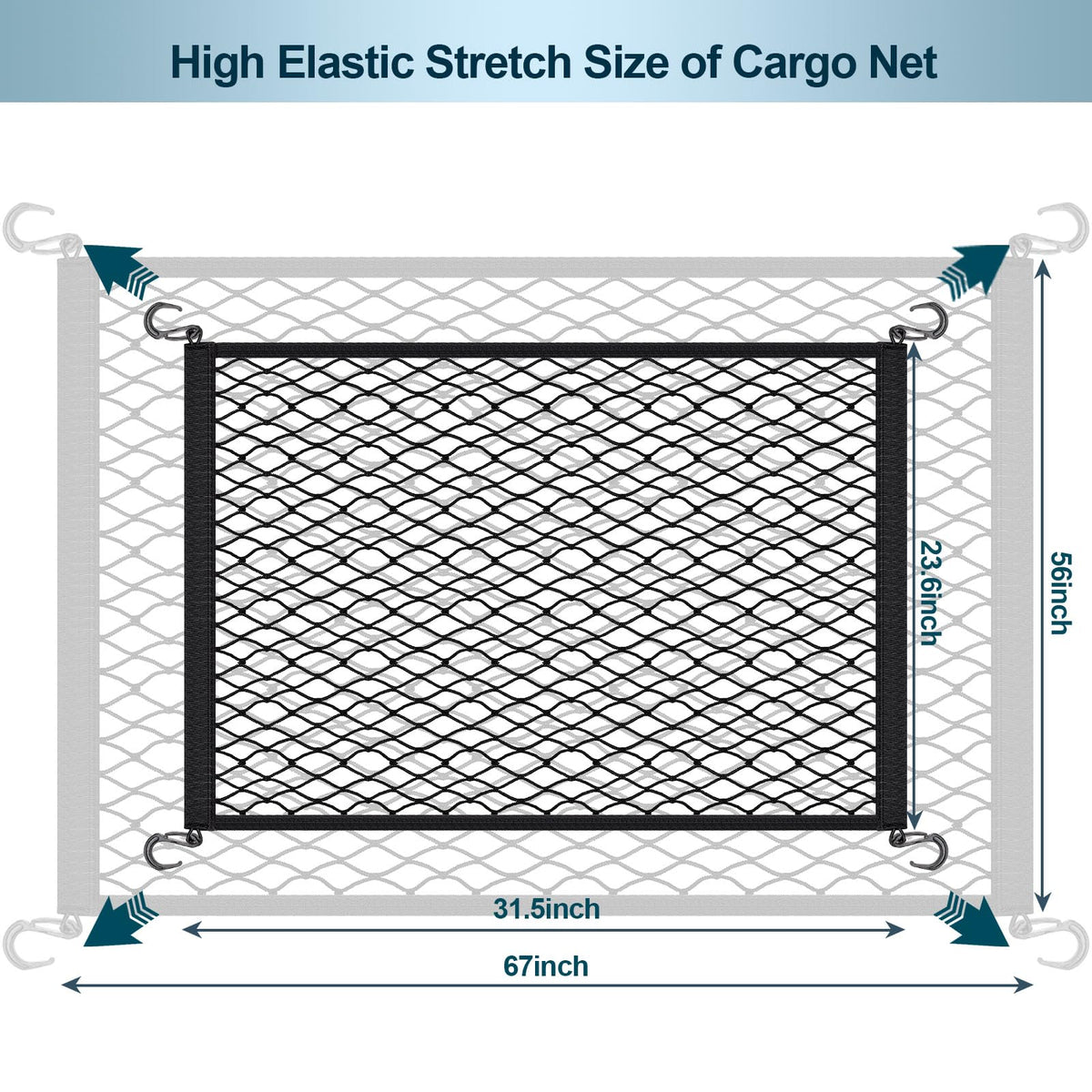 VEHIRIE cargo net on a beach cart prevents spills on sand.