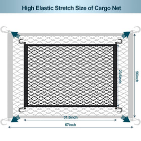 VEHIRIE cargo net on a beach cart prevents spills on sand.