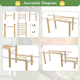 Vehomy higher ladder on the perch supports easy climbing.