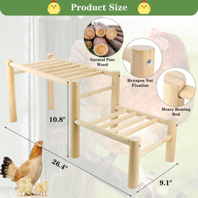 Vehomy roosting ladder with two heights for flock variety.