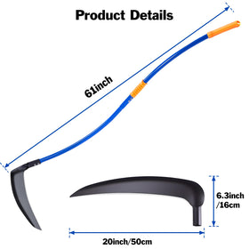 VEKSICY curved stainless steel pole for ergonomic reach.