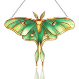 Velaboll Luna Moth Stained Glass Suncatcher – Window Decor, Gift, 5.8 x 7.3 in