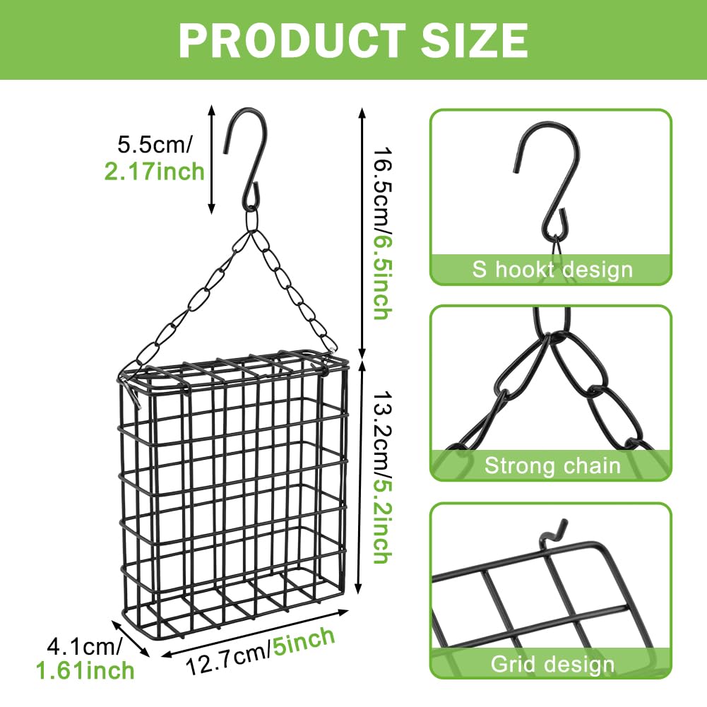 Velarionna dual-suet-capacity feeder with two cages for multi-bird feeding