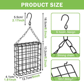 Velarionna dual-suet-capacity feeder with two cages for multi-bird feeding