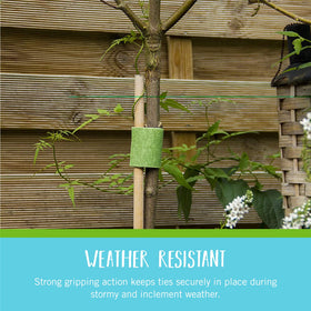 VELCRO Brand VEL-30089-AMS weather-resistant ties stand up to wind and rain.